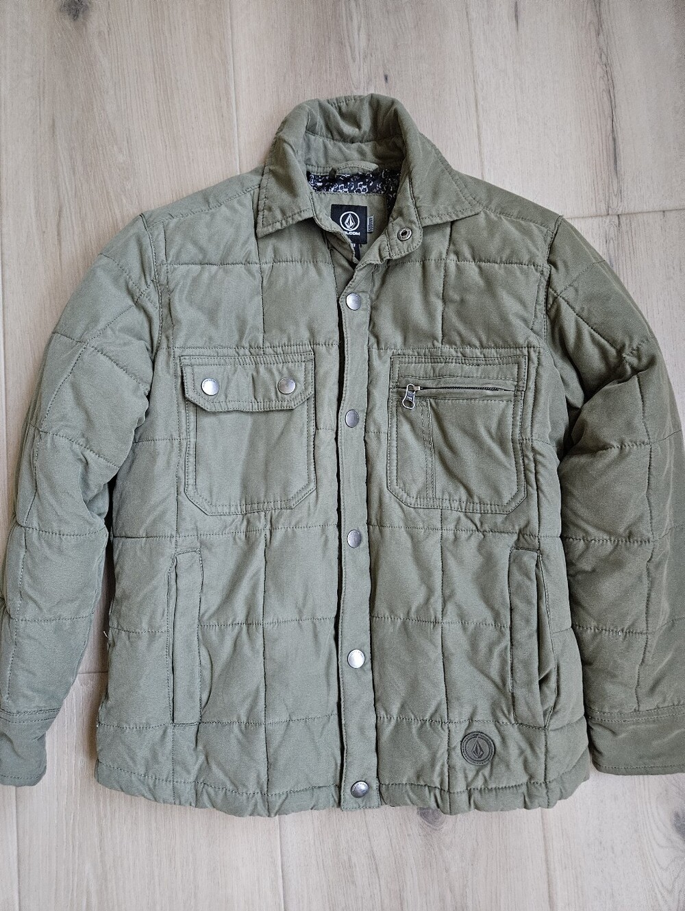 Volcom Olive Quilted Puffer Jacket for Men